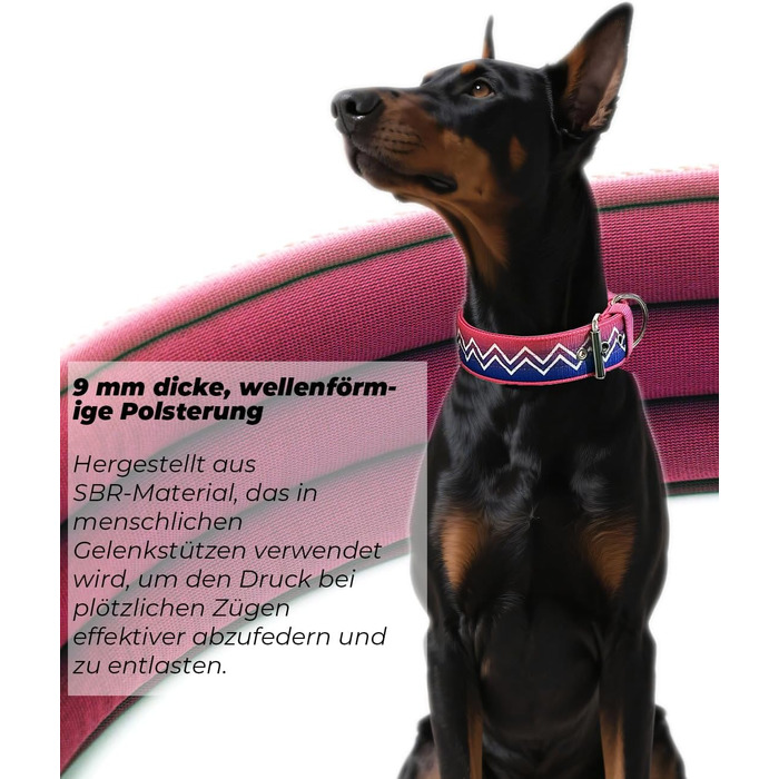 Нашийник Kontroll Premium NeckShield для собак - 5 см, з посиленим амортизуючим вкладишем, сертифікована безпека SGS, захист для великих та дуже великих собак, зелений (58-66 см, Zuckerwelle)