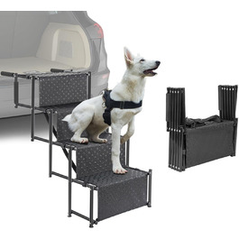 Східці для собак OUUTMEE: 4 сходинки, складані, з антиковзким покриттям, для маленьких та великих собак до 80 кг, для авто та SUV
