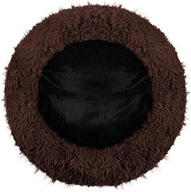 Кругле ліжко для собак Springos з антиковзною основою, 80 см, коричневе