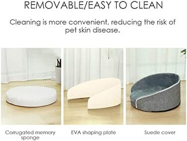 Ортопедичний лежак для котів та собак Dear Darling з memory foam, антрацит, великий