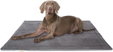 Лежанка для собак Knuffelwuff Timor, 100x70 см, сіра - м'яка та зручна, з корду, придатна для прання, для великих, середніх та малих собак