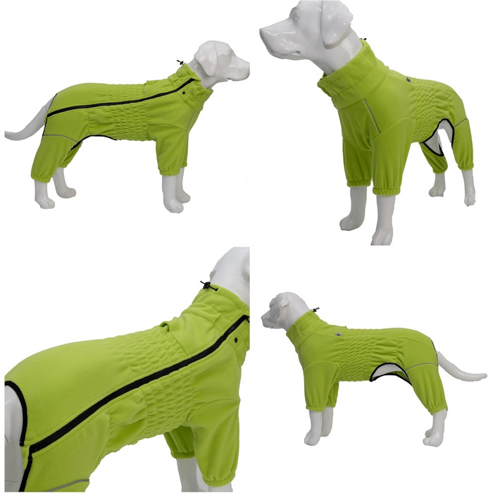 Зимовий теплий одяг для собак, тепла куртка для собак, флісовий одяг для собак з блискавкою, одяг для собак на вулицю Green XXL