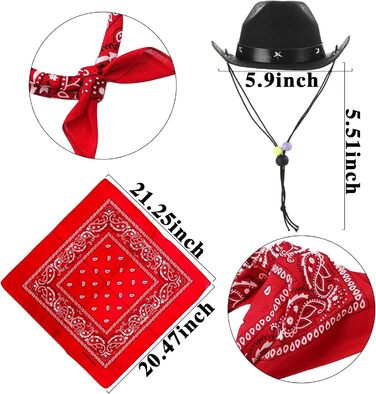 Ковбойський костюм для тварин: капелюх та бандана. Вечірковий аксесуар для собак та котів. Чорний комплект для святкування дня народження в мексиканському стилі.