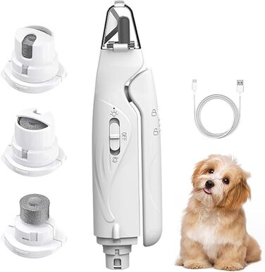 Електричний обрізчик кігтів для собак 2-в-1 з LED-підсвічуванням Krallenschleifer, для собак великих, середніх та малих порід