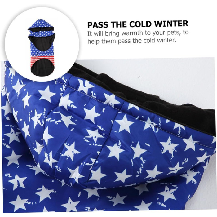 Теплий зимовий халат для собак Alasum з капюшоном, XL, дихаючий - для великих собак