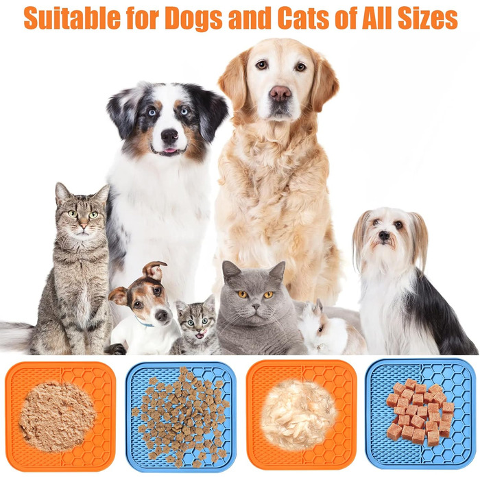 Силіконовий лизун для собак та котів AiQInu, 2 шт. з лопаткою, повільний годівник, для грумінгу та догляду за кігтями