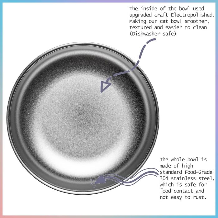 Миски для котів з нержавіючої сталі, широкі та плоскі (2 шт., 15 см)