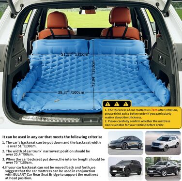 Підставка для авто-матрацу EULANT: розширює заднє сидіння для комфорту та простору (для собак, SUV, MPV)