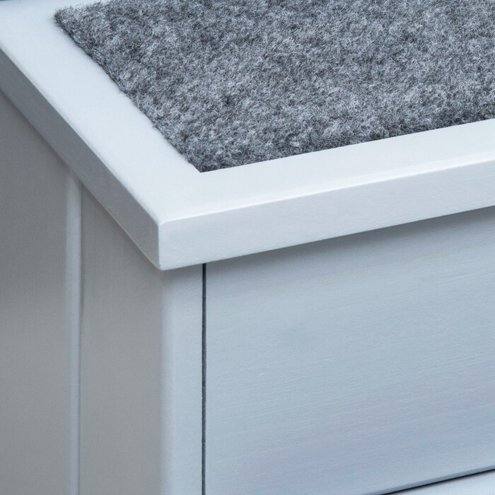 PawHut Pet Stairs Сходи для собак з 3 сходинками та килимом, для зберігання, сірий, 40.5x44.5x38 см для маленьких собак та котів