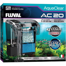 Зовнішній фільтр для акваріума Fluval AquaClear AC20 18-76 л чорний