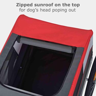 Причеп для собак Tiggo VS Pets M - велосипедний причеп для собак, 80201 (червоний)