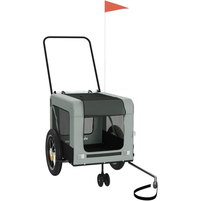 Причіп для велосипеда Gecheer для собак, чорний, з оксфордської тканини та металу, вантажний, транспортний, 93934, зелений (135 x 68.5 x 73.5 см, сірий)