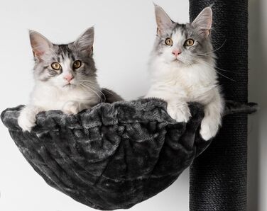 Дерев'яний кігтеточка для великих котів RHRQuality Maine Coon Sleeper Blackline Dark Grey Deluxe з товстими 15 см сизалевими стовпами