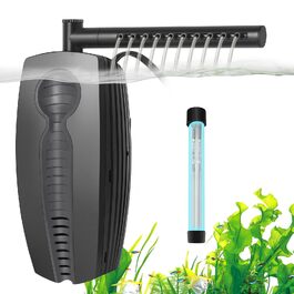Внутрішній фільтр для акваріума FEDOUR 600L, 8W, регульований ультратихий фільтр-помпа з двома виходами води та UV-фільтрацією для рибок та черепах (20-600 л)