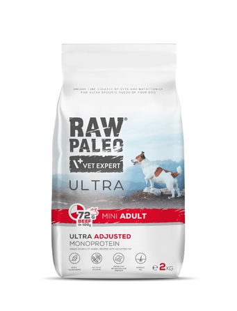 Сухий корм для собак малих порід Raw Paleo Ultra Mini Adult з яловичиною, 2 кг