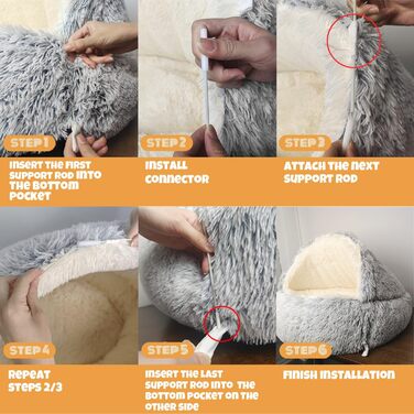 Крісло-гніздочко для собак YAGE, 80 см, з підставками – м'яке, заспокійливе ліжко для тварин до 20 кг, знімний, пральний чохол, розкішне, суперм'яке ліжко-печера для домашніх тварин