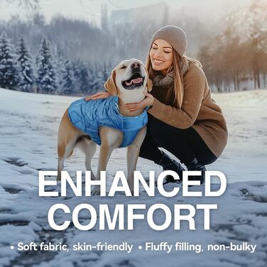 Теплий зимовий одяг для собак VIVAGLORY Softjoy: куртка з бавовни з бавовняним захистом живота та застібкою-липучкою, тепла софтшеллова куртка в клітинку, регульована, M, Хакі M (1 шт.) (XL (1 шт.), Синій (двостороння модель))