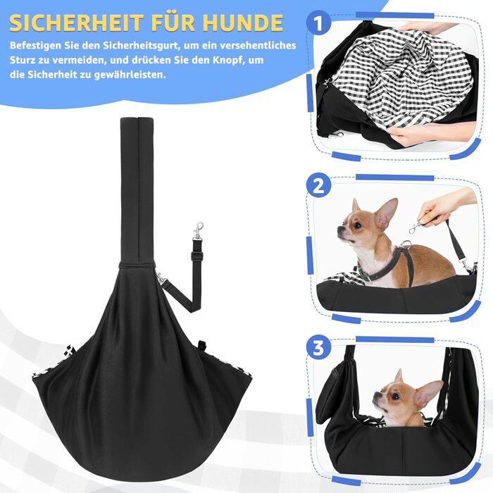 Сумка-переноска для собак SlowTon, чорна, для собак 4,5-7,2 кг, з регульованим плечовим ременем та передньою кишенею