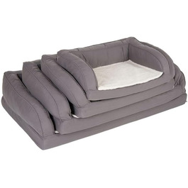 Ортопедичний лежак для собак Zooplus | Лежанка з Memory Foam | М'який матеріал, високий борт | З плюшевою подушкою (S-L, 75x50x25 см)