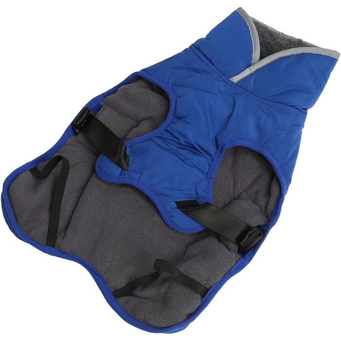 Теплий зимовий пухнастий нашийник для собак, куртка для собак, нашийник з нейлону з відбиваючим дизайном, XXXL, блакитний