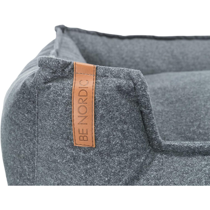 TRIXIE міцне та якісне ліжко для собак BE NORDIC Föhr Soft, прямокутне, 100×80 см, сіре