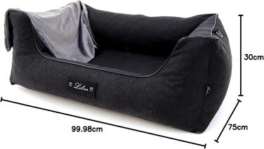 Ортопедичне собаче ліжко Lebon Carl Plus 100x75x30 см з підстилкою - Deluxe, Made in EU