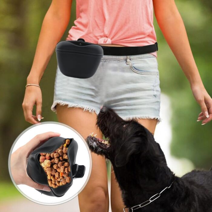 Силіконові пакетики для ласощів для собак (2 шт.), для тренувань, на талії, водонепроникні, ідеальні для прогулянок