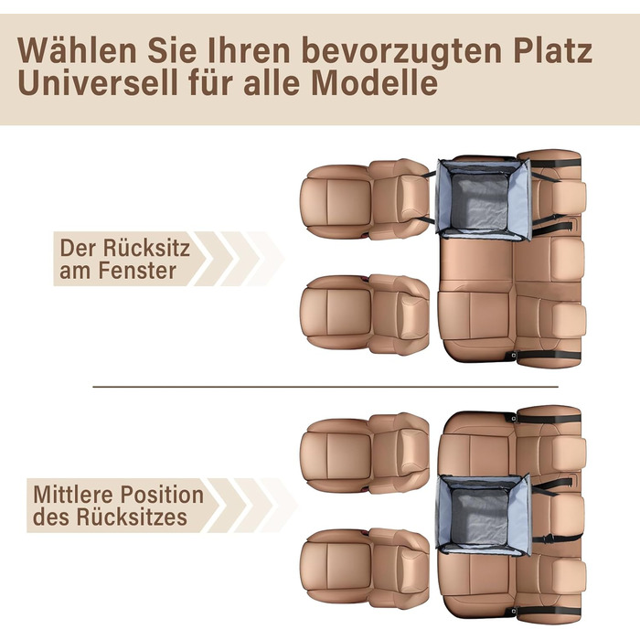 Автокрісло для собак - сіре автокрісло для малих та середніх собак, водовідштовхувальне, з сіткою та ременем безпеки, складане, підходить для будь-якого авто