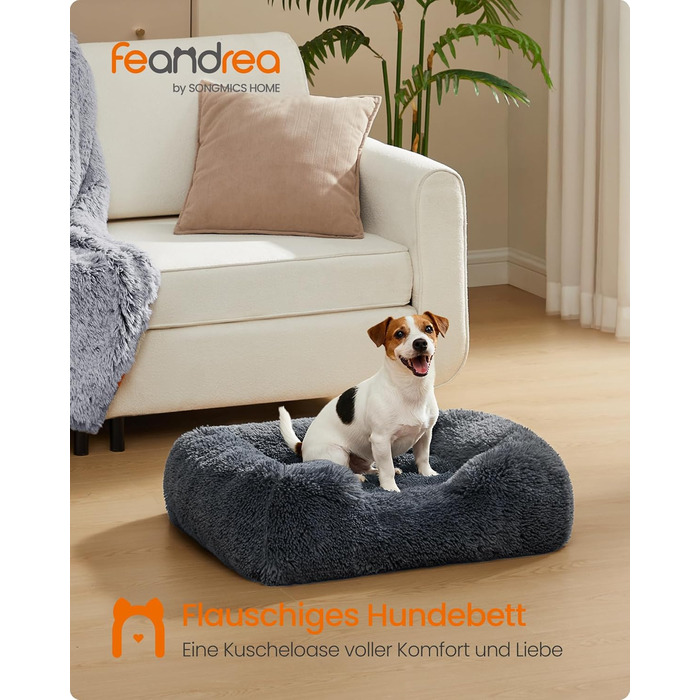 Крісло-ліжко для собак Feandrea, велике, 120 x 85 x 23 см, кошик для собак, м'яке ущільнення, диван для собак, підняті бортики, знімний та пральний чохол, антиковзаюче, Ombré сірий PGW274GA01