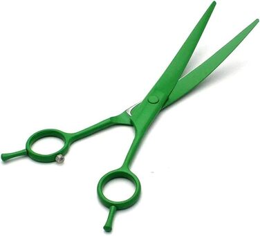 Ножиці для собак, вигнуті, професійні, набір BeautyScissors, для стрижки шерсті тварин (зелені)
