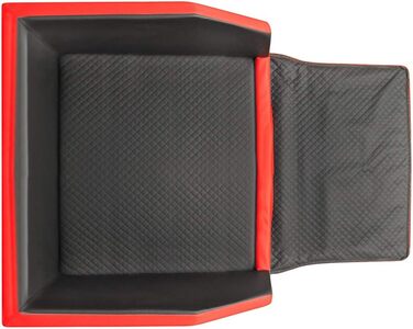 Крісло-ліжко для собак Mayaadi-Home XL Premium - 110x90x38 см | З захисною накидкою, з штучної шкіри, для автомобіля | Travel Duo чорно-червоне