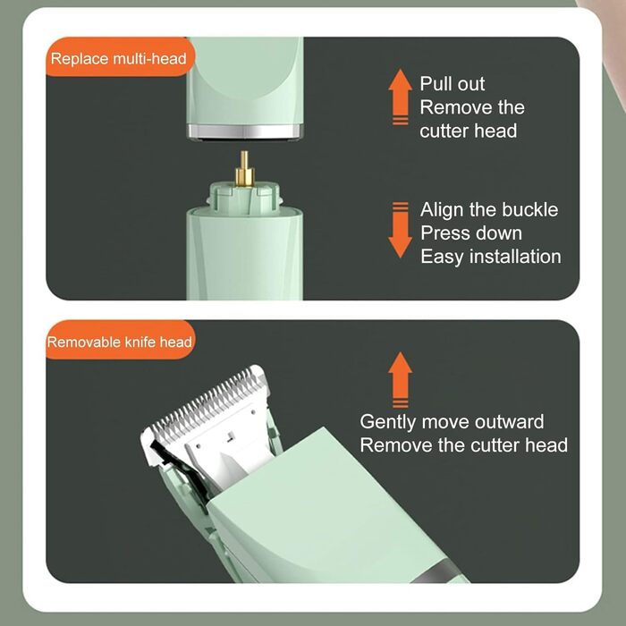 Набір для грумінгу домашніх тварин Tickle Paw 4 в 1: тример для шерсті, машинка для стрижки, шліфувальник для нігтів (для котів та собак)