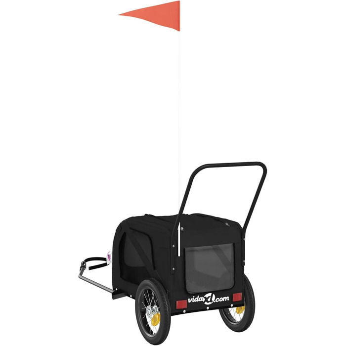 Навісник для собак Robuster на велосипед - чорний, 122x52x53 см, з PVC-покриттям, для малих собак та котів