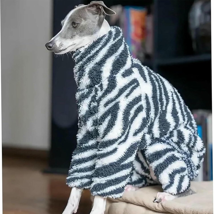 Теплий піжамний костюм для Whippet та інших середніх собак, чорний, 3XL