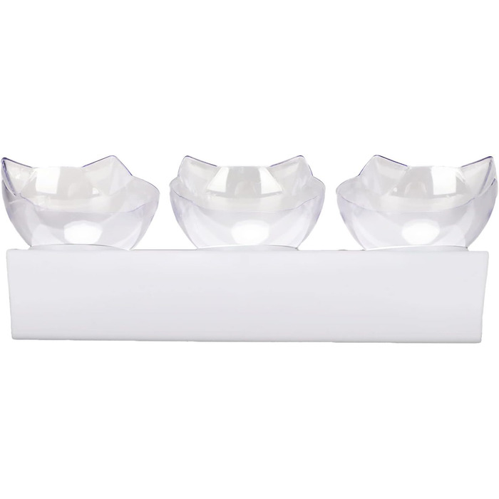 Набір піднятих мисок для котів, 3 прозорі миски на підставці, для котів та маленьких собак