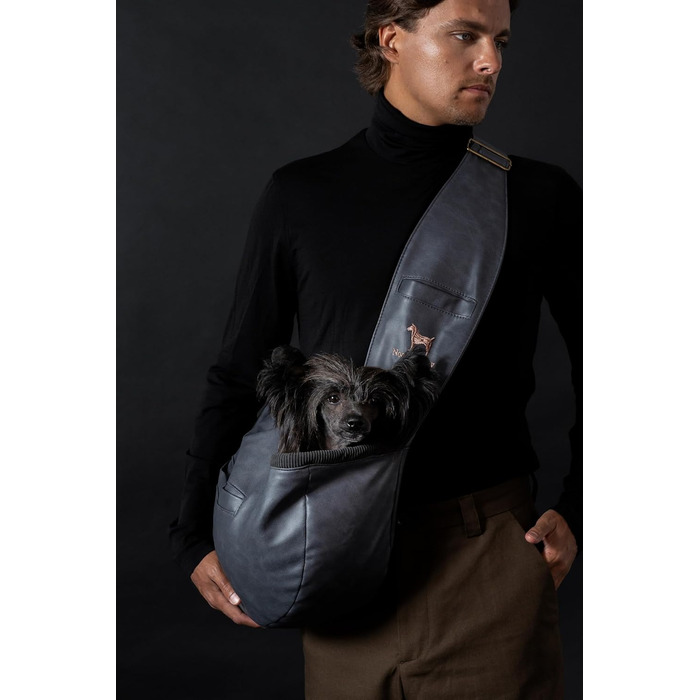 Трансформер для собак Noah & Paw: переноска для маленьких собак до 10 кг з регульованим плечовим ременем та м'яким хутром, 3 системи безпеки, веганська шкіра