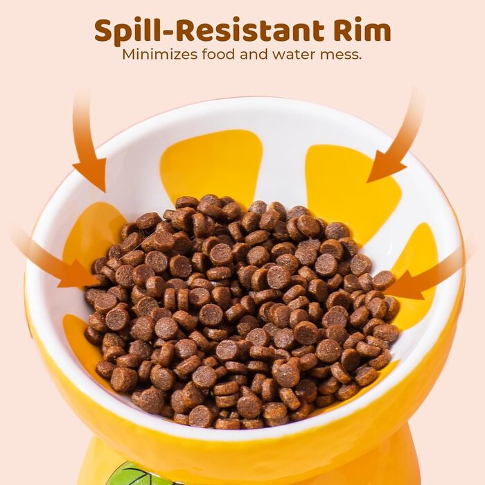 Котло propositions для котів TIGOADT, кераміка, піднята миска, рожевий колір, дизайн 