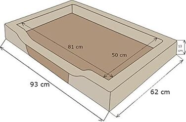 Крісло-лежанка для собак XL, 93x62 см, чорний Eco-шкіра, з м'яким матрацом