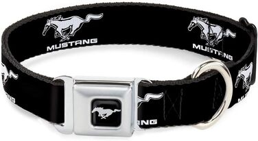 Нашийник для собак Buckle Down Ford Mustang, чорний/сріблястий, 22,9–38,1 см