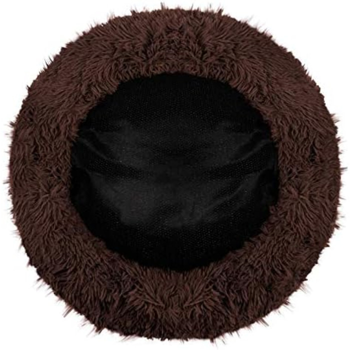 Кругле ліжко для собак Springos з антиковзною основою, 80 см, коричневе