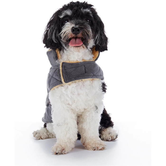 Зимовий теплий пуховик для собак з протекторними отворами, вітронепроникна куртка для холодної погоди, бавовна, костюм для цуценят, маленьких та середніх собак, розмір XL (Стиль 1: Темно-сірий) XL: Обхват грудей: 50 см / 19.6 дюймів Стиль 1: Темно-сірий