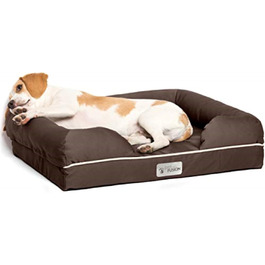 Крісло-лежанка для собак PetFusion, шоколадний колір, Memory Foam, розмір L (54x34x16 см)