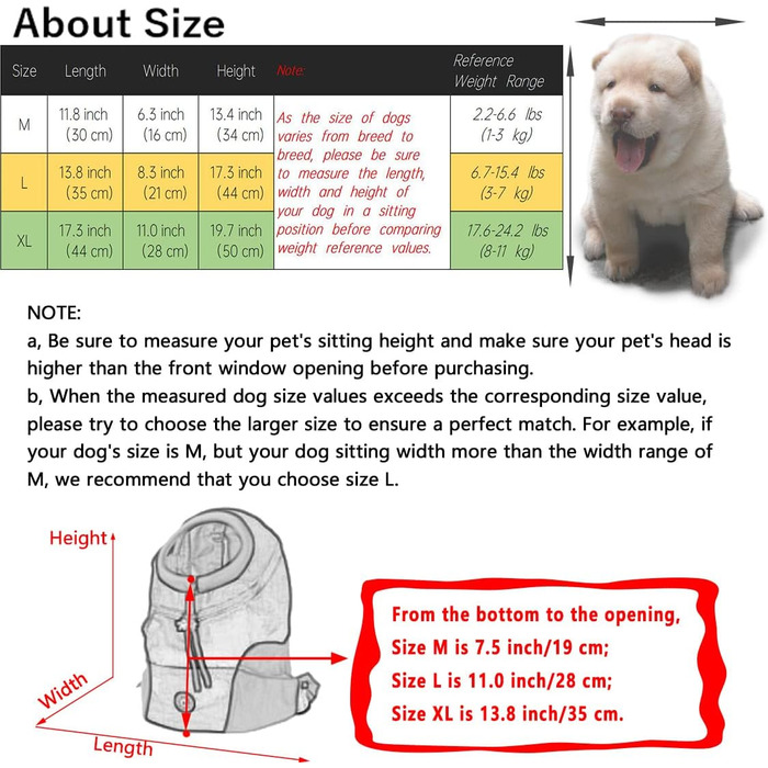 Сумка-переноска для домашніх тварин, рюкзак для маленьких собак та котів до 6,8 кг, сумка для подорожей, дихаюча конструкція, водовідштовхувальне дно