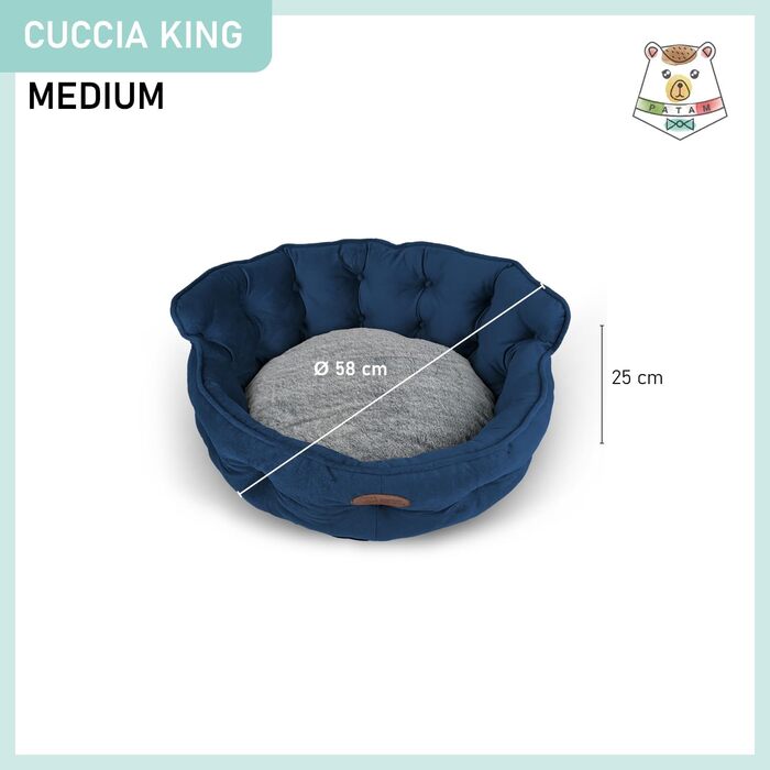 Ліжко для собак та котів King, 3 розміри, знімний чохол, можна прати в машині - Small 43 см