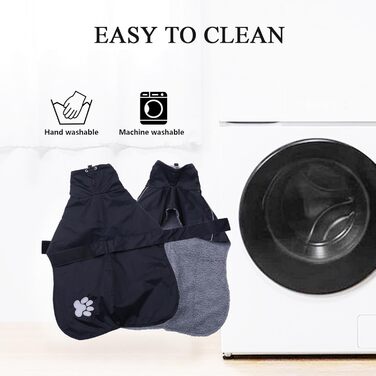 Дощовик для породистих собак Віндхаунд, теплий, чорний, XL/XXL (довжина спини 66-74 см)