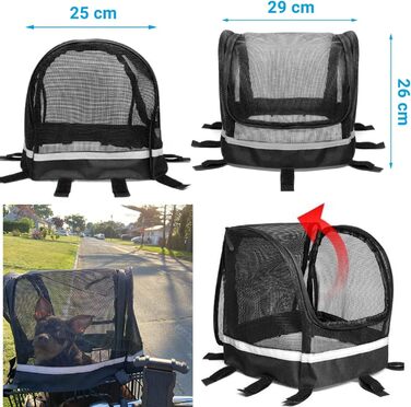 Захисний чохол для велосипедного кошика для собак, дихаючий, знімний, 29x24 см