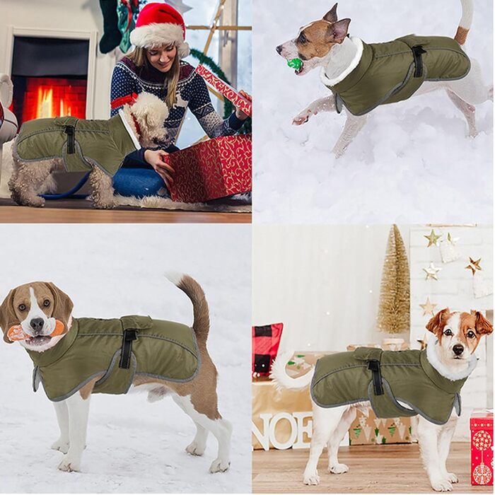 Теплий зимовий пуховик для собак - утеплений, на блискавці, для малих та середніх порід, як ізоляція від холоду (F, One Size)