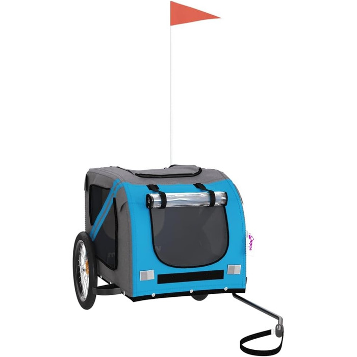 Причеп для тварин (133,5x69x73,5 см, блакитний та сірий)