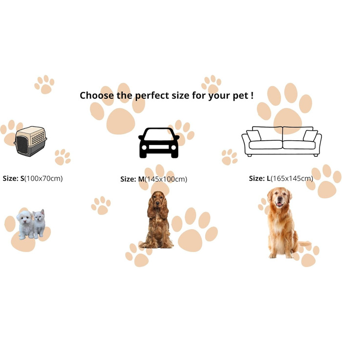 Водонепроникний плед для собак та котів, двосторонній, м'який та зносостійкий, захист для дивану, ліжка та авто, пральна ковдра для тварин (Taupe, Medium)