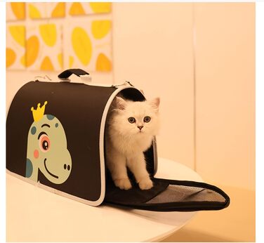 Транспортна переноска для тварин: переноска для котів, собак, м'яка, складана, портативна, з плечовим ремінцем, Оксфорд, M